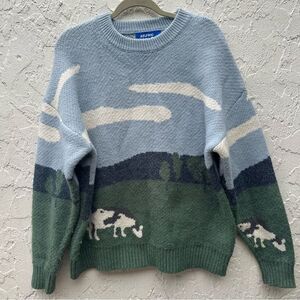 AELFRIC EDEN Sweater Men Small Cow Pasture Knitted Chunky